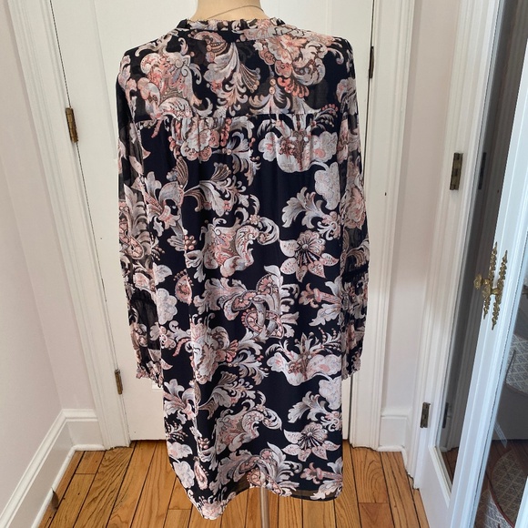 LOFT‎ Floral Black Dress with Lining - Size Small - Picture 10 of 14